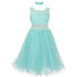 Lace Mesh Rhinestone Wired Flower Girl Dress, Sizes 4-20