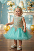 Baby Girls Gold Coiled Lace Illusion Flower Girl Dress 6-24 Months