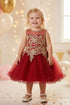 Baby Girls Gold Coiled Lace Illusion Flower Girl Dress 6-24 Months