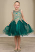 Vestido de dama de honor junior de tul con ribete dorado y rubor para niñas grandes 8-16