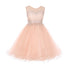 Girls Sparkling Rhinestone Illusion Tulle Party Dress 4-16