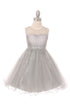 Girls Sparkling Rhinestone Illusion Tulle Party Dress 4-16