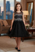 Girls Sparkling Rhinestone Illusion Tulle Party Formal Dress, Sizes 4-16