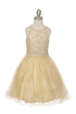 Girls Illusion Halter Neck Sweetheart Beaded Bodice Tulle Flower Girl Junior Bridesmaid Dress, Sizes 4-16 - SophiasStyle.com