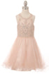 Girls Illusion Halter Neck Sweetheart Beaded Bodice Tulle Flower Girl Junior Bridesmaid Dress, Sizes 4-16 - SophiasStyle.com