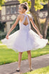 Girls Illusion Halter Neck Sweetheart Beaded Bodice Tulle Flower Girl Junior Bridesmaid Dress, Sizes 4-16 - SophiasStyle.com