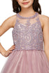 Girls Illusion Halter Neck Sweetheart Beaded Bodice Tulle Flower Girl Junior Bridesmaid Dress, Sizes 4-16 - SophiasStyle.com