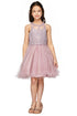 Girls Illusion Halter Neck Sweetheart Beaded Bodice Tulle Flower Girl Junior Bridesmaid Dress, Sizes 4-16 - SophiasStyle.com