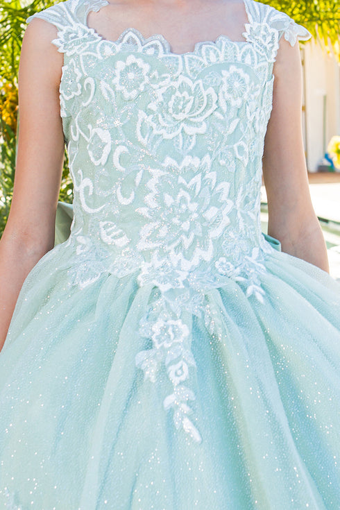 Girls Multi Color 3D Puff Print Sparkling Corset Back Flower Girl Dress 2-16 - SophiasStyle.com