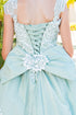 Girls Multi Color 3D Puff Print Sparkling Corset Back Flower Girl Dress 2-16 - SophiasStyle.com