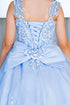 Girls Multi Color 3D Puff Print Sparkling Corset Back Flower Girl Dress 2-16 - SophiasStyle.com