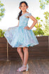 Girls Rainbow Sequin Off Shoulder Short Party Dress, Sizes 2-16 - SophiasStyle.com