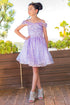 Girls Rainbow Sequin Off Shoulder Short Party Dress, Sizes 2-16 - SophiasStyle.com