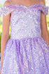 Girls Rainbow Sequin Off Shoulder Short Party Dress, Sizes 2-16 - SophiasStyle.com