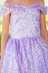 Girls Rainbow Sequin Off Shoulder Short Party Dress, Sizes 2-16 - SophiasStyle.com