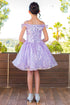 Girls Rainbow Sequin Off Shoulder Short Party Dress, Sizes 2-16 - SophiasStyle.com