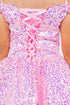 Girls Rainbow Off Shoulder Sequin Short Party Dress, Sizes 2-16