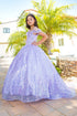 Girls Rainbow Sequin Glitter Tulle Off Shoulder Sweep Train Ball Gown, Sizes 2-16 - SophiasStyle.com