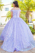 Girls Rainbow Sequin Glitter Tulle Off Shoulder Sweep Train Ball Gown, Sizes 2-16 - SophiasStyle.com