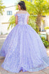 Girls Rainbow Sequin Glitter Tulle Off Shoulder Sweep Train Ball Gown, Size 8