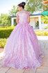Girls Rainbow Sequin Glitter Tulle Off Shoulder Sweep Train Ball Gown, Sizes 2-16 - SophiasStyle.com