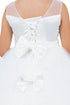 Girls Floral Embroidery Heart Bodice Bow Applique Flower Girl Dress 2-16