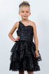 Girls One Shoulder Multi Layered Tulle Dress 4-16