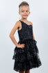 Girls One Shoulder Multi Layered Tulle Dress 4-16