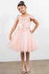 Girls 3D Flower Corset Body Flower Shoulder Strap Gown 4-16