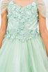 Girls 3D Flower Corset Body Flower Shoulder Strap Gown 4-16