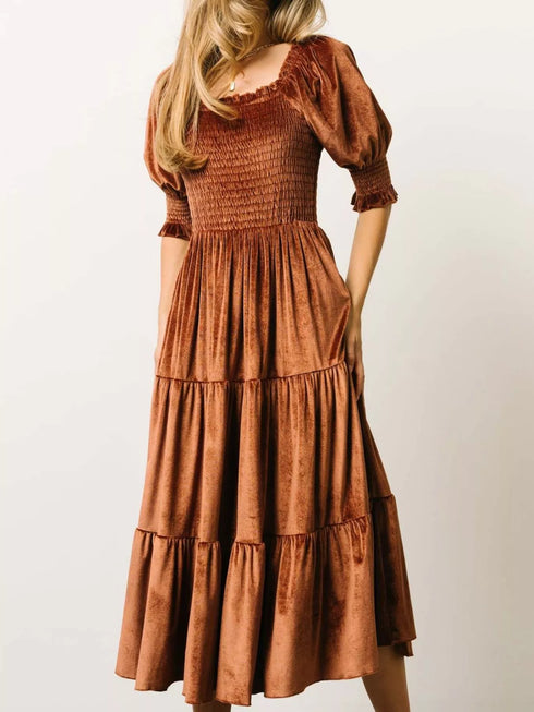 velvet-smocked-tiered-midi-dress-OhSoStyled-Sophia's-Style-5