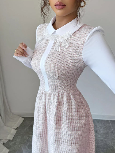 tweed-long-sleeve-a-line-midi-dress-OhSoStyled-Sophia's-Style-3