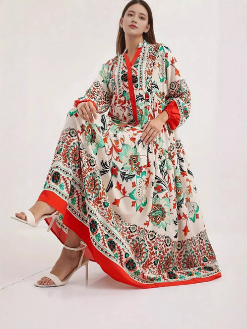 printed-notched-long-sleeve-maxi-dress-OhSoStyled-Sophia's-Style-4