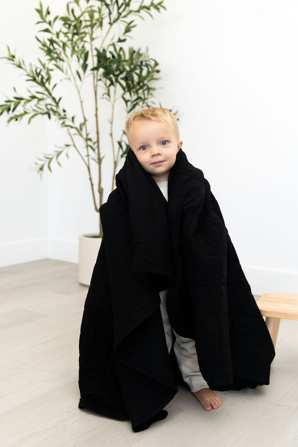 black-quilted-bamboo-blanket Laree & Co - Sophia's StyleBamboo Blankets-1