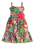 Kids Dream Big Girls Fuchsia Tropical Ruffle Plus Size Cotton Dress 14.5-20.5 - SophiasStyle.com