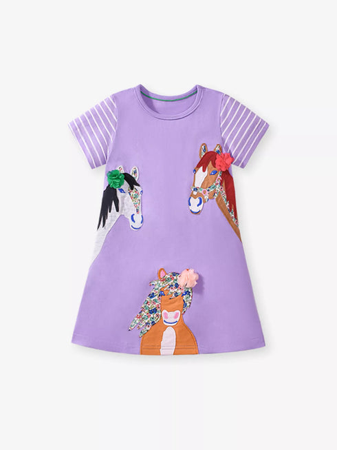 childrens-horse-short-sleeve-casual-dress-ohso-kids-sophias-style-1
