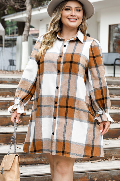 plus-size-plaid-button-up-shirt-dress OhSoStyled - Sophia's Style-3
