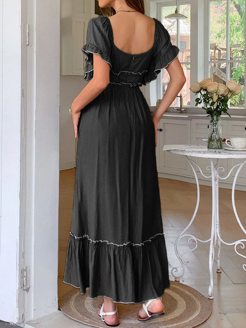 square-neck-puff-sleeve-ruffle-trim-maxi-dress-OhSoStyled-Sophia's-Style-9