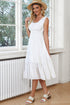 ruched-scoop-neck-sleeveless-dress Sophia's Trends - Sophia's Style-White-L