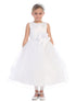 Girls Floral Embellishment Waist Special Occasion Dress, Sizes 2-12