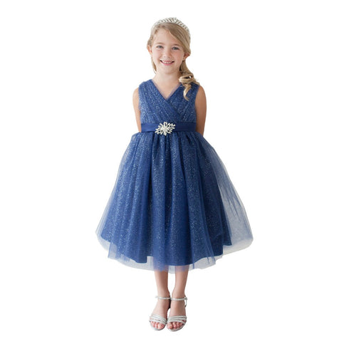 Vestido de dama de honor junior de tul plisado con fajín de satén amarillo para niñas grandes 8-16