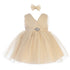 Baby Girls Satin Sash Pleated Tulle Flower Girl Dress 6-24M