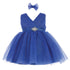 Baby Girls Satin Sash Pleated Tulle Flower Girl Dress 6-24M