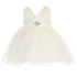 Baby Girls Satin Sash Pleated Tulle Flower Girl Dress 6-24M