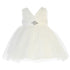 Baby Girls Satin Sash Pleated Tulle Flower Girl Dress 6-24M