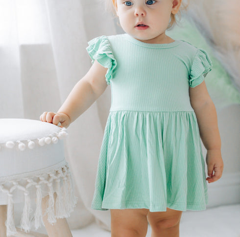 mint-rib-dream-cap-sleeve-bodysuit-dress Dream-Big-Little-Co-pajama-baby-blanket