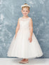 Little Girls Ivory Illusion Lace Tulle Flower Girl Easter Dress 2-6