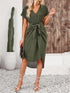 tied-surplice-short-sleeve-dress-Sophia's Style-1