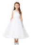Tip Top Kids Girls White Lace Applique Illusion Neckline Special Occasion Dress, Sizes 2-18 - SophiasStyle.com