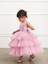 Girls Multi Color Metallic Glitter Layered Tulle Junior Bridesmaid 2-12